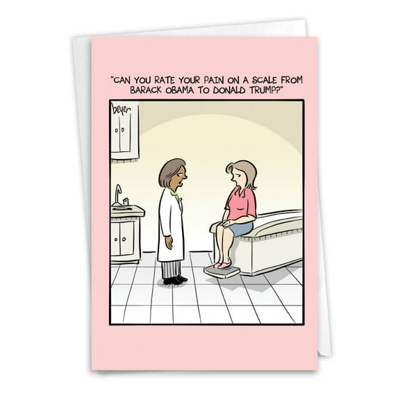 1 Funny Get Well Card with Envelope - Pain Scale Feel Better C6361FBG