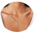 thumbnail image 1 of Collier Ras-du-Cou Pendentif Croix Turquoise Oeil Porte-Bonheur Simple Plaqué Or/argent 18k Collier Simple Minuscule pour Femmes Filles, 1 of 5