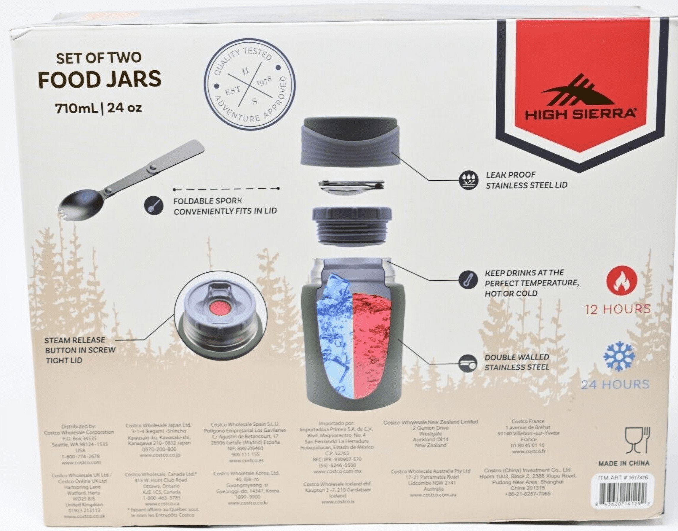 High Sierra Insulated Stainless Steel Food Jars thermos vacuum 2-pack, 24  oz new
