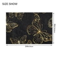 thumbnail image 2 of Toilet Rug Set Non-Slip Bathroom Rugs Soft Plush Machine Washable Contour Bath Mat Butterflies Golden Outline 24x20/24x16, 2 of 9