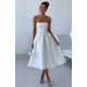 thumbnail image 4 of Vestidos de verano sin tirantes para el regreso a casa con bolsillos, corsé, línea A, midi, para fiesta de cóctel, 4 of 6