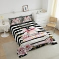thumbnail image 4 of Fashion Woman Dress Comforter Set Golden Polka Dots Bedding Sets Full Black Decor Bedding Comforter Sets Romantic Makeup Themed Down Comforter Black White Stripe Duvet Sets, 4 of 7
