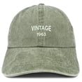 thumbnail image 1 of Trendy Apparel Shop Small Vintage 1963 Embroidered 55th Birthday Washed Pigment Dyed Cap, 1 of 2