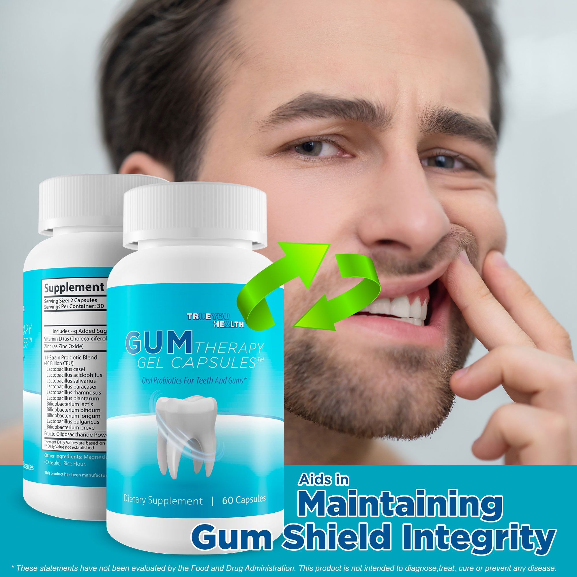 Gum Therapy Gel Capsules - Our Best Gum & Teeth Support Probiotic - Oral Dental Probiotic Gum Health Supplements - Gum & Teeth Probiotic - Our Best Oral Probiotics for Teeth and Gums - Gum Supplement