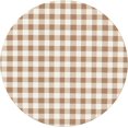 thumbnail image 3 of Round Fitted Tablecloth 44 Inch, Brown White Plaid Fitted Round Table Cover Fitted Table Clothes Breathable Table Cloth Kitchen Tablecover for Dining, Party, Buffet, Wedding, 3 of 8