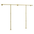thumbnail image 3 of Industrial Pipe Clothes Rack 80.7in Wall Mounted Garment Rack Space-Saving Clothes Rail Stand Hanging Storage Shelf Gold Vintage Retail Metal Display Rack (80.7in), 3 of 12