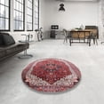 thumbnail image 4 of Ahgly Company Machine Washable Indoor Square Industrial Modern Silver Pink Area Rugs, 8' Square, 4 of 7