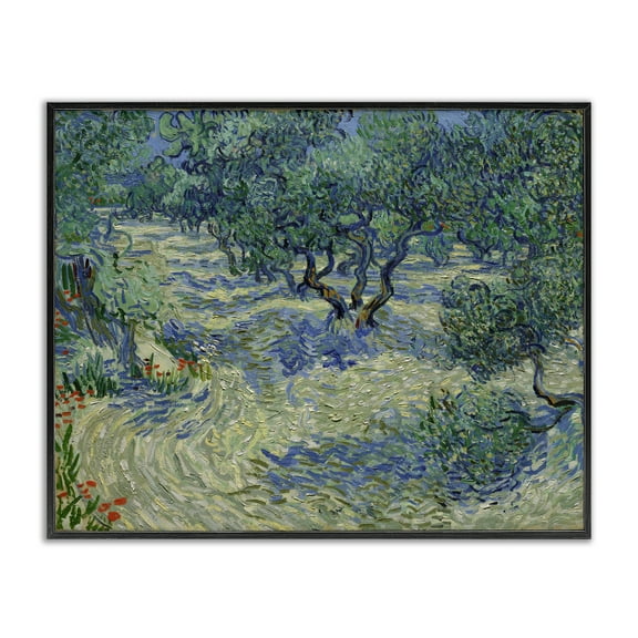 Stupell Industries Classic Van Gogh Olive Orchard Landscape & Nature Painting Black Framed Art Print Wall Art, 20 x 16