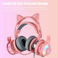 thumbnail image 4 of HiFi Stereo PC Headset Gamer Girls Pink Cat Headphones with Microphone RGB Light for PS4 Laptop Phone Wired Earphone, 4 of 21