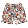 thumbnail image 3 of Uemuo Starfish Shell Pattern Men's Swim Trunks Hawaiian Beach Bathing Suit Swimsuits Beach Quick-Dry Shorts with Pockets-XX-Large, 3 of 9