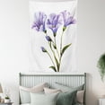 thumbnail image 4 of Watercolor Flower Tapestry, Wild Flowers Drawing of Romantic Summer Theme Mother Earth Art, Wall Hanging for Bedroom Living Room Dorm Decor, 40W X 60L Inches, White Violet Green, by Ambesonne, 4 of 5