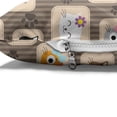 thumbnail image 4 of Cat Pet Bed, Patchwork Inspired Pattern Kitty Faces Silly Expressions Footprints Stripes, Chew Resistant Pad for Dogs and Cats Cushion with Removable Cover, 24" x 39", Multicolor, by Ambesonne, 4 of 4