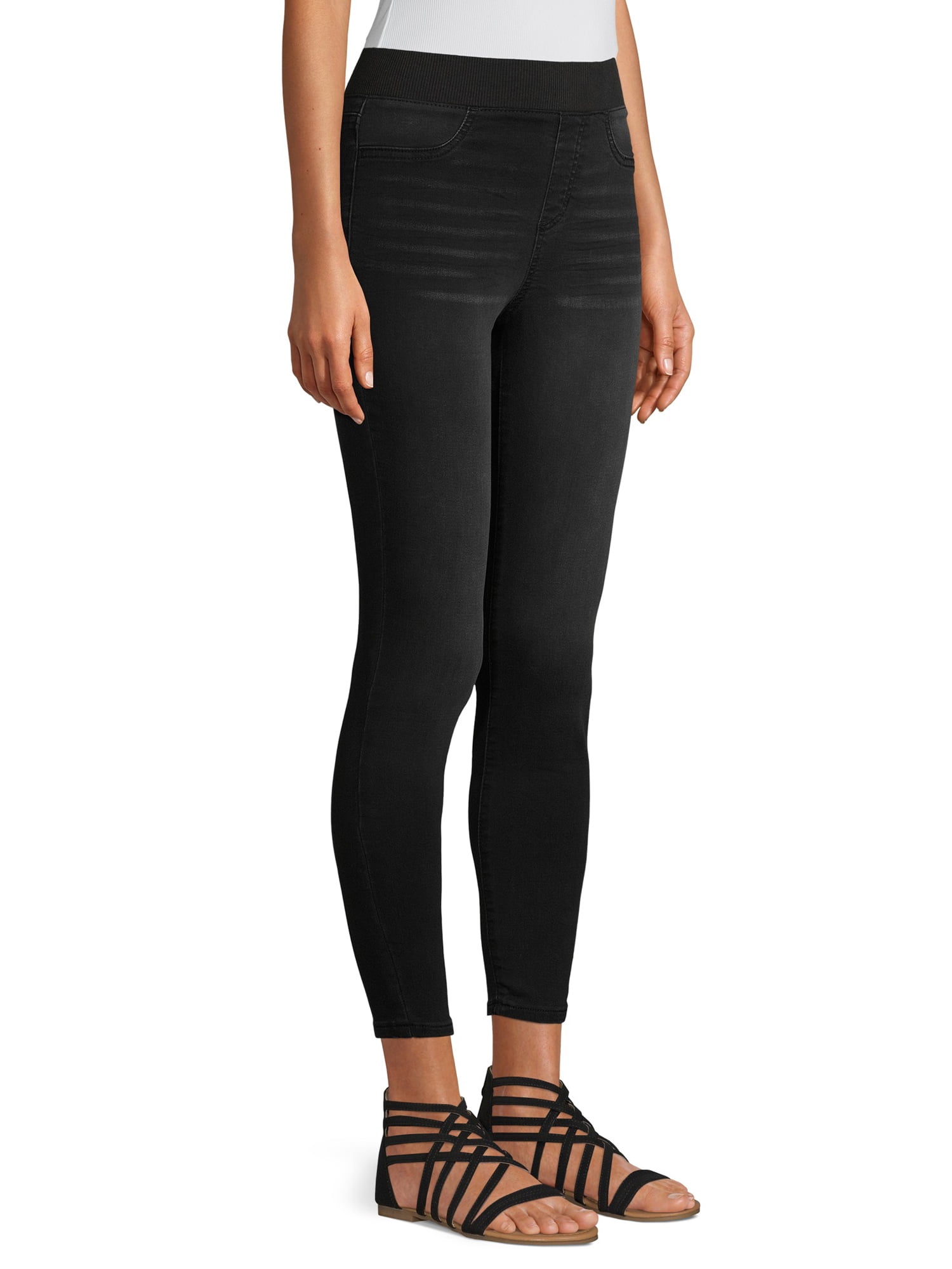 No Boundaries Juniors' Mid Rise Pull-On Jeggings with Rib Waistband