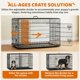 thumbnail image 5 of Wangone  48 inch Double Door Dog Crate w/Divider for Puppy to Adult Large Collapsible Metal Crate with Removable Tray XXL Wire Dog Kennel Pet Crate for Dogs Portable Travel Cage, Black, 5 of 7