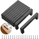 thumbnail image 1 of ZHAOCHENG 10 piezas de cajón de gabinete de cocina negro de 96 mm de acero inoxidable, cajón de muebles cuadrado moderno con 40 tornillos para escritorio, cajón, gabinete, gabinete, 1 of 4