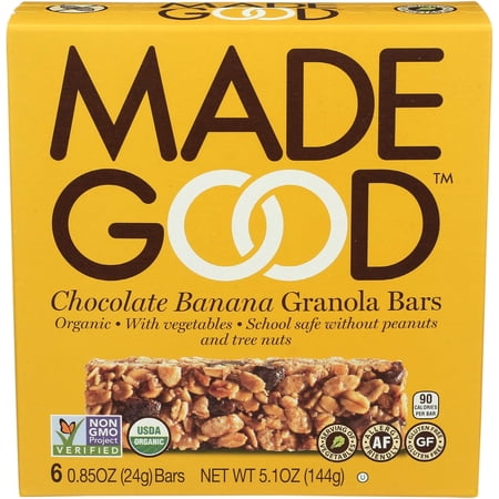 MadeGood Organic Granola Bars, Chocolate Banana, 0.85oz, 6ct (4 Pack)