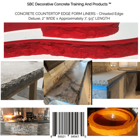 Concrete Countertop Edge Form Liners - Chiseled Edge Deluxe, 2" Wide X Approximately 7', 9.5" Length