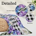 thumbnail image 3 of Spring Flowers Body Pillow Covers 20"x54", Watercolor Blossom Floral Black Plaid Soft Brushed Microfiber Breathable Throw Pillow Covers, Decorative Pillowcase with Zipper for Couch Sofa Bedroom, 3 of 9