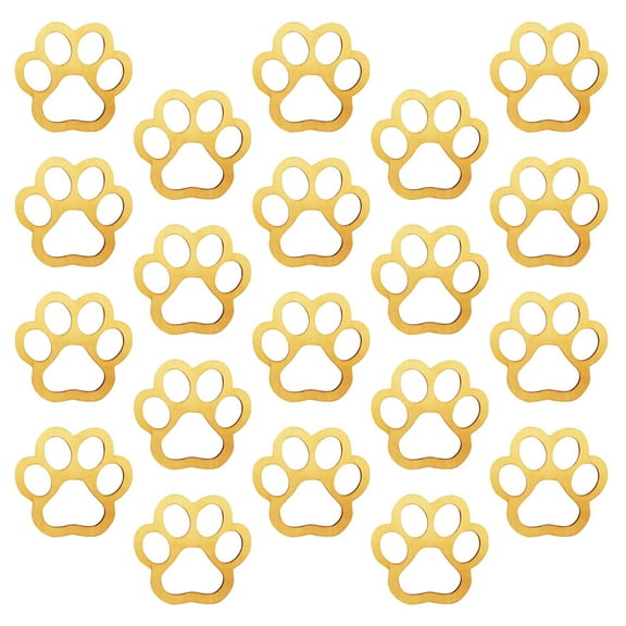 Dog Paw Shaped Wood DIY Supplies 30Pcs 3.35X3.15X0.12In Khaki