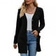 thumbnail image 3 of Cárdigan de punto para mujer, de invierno y otoño, con un solo pecho, bolsillos elásticos, cálido, largo medio, chaqueta tipo cárdigan, 3 of 5