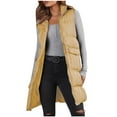 thumbnail image 2 of EGNMCR Long Puffer Vest Women Sleeveless Hooded Puffy Jacket Coat Outerwear Vest Fall Winter, 2 of 5