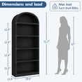 thumbnail image 3 of Qinaqin 5 Niveles Bookshelf Arched Bookcase cm de Profundidadisplay Racks Profundidad Pie Bookshelves Almacenamiento Rack Estante Book para Dormitorio Living Sala, 3 of 7