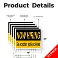 thumbnail image 2 of Now Hiring se Aceptan Aplicaciones Yard Sign 10 Pack of 12 Inch x 16 Inch Single Sided Weatherproof Heavy-Duty Plastic with Stake | Spanish Recruitment Sign, Job Opportunities | Made in, 2 of 7