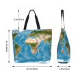 thumbnail image 5 of Rateoe Earth View World Map Tote Bag - Waterproof Lightweight Handbags Travel Shoulder Bag for Hiking Yoga Gym Swimming Travel Beach, 5 of 8