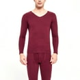 thumbnail image 1 of Qarigey Conjunto de ropa interior térmica para hombre, engrosamiento sin costuras, Otoño Invierno, hogar, escuela, sueño, capa básica, ropa Ropa interior Vino rojo, 1 of 6