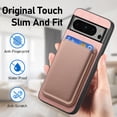 thumbnail image 5 of Wallet Case for Google Pixel 8 Pro, Classic PU Leather Removable Magnetic Card Back Slot Anti-falling Anti-drop Shockproof Protective Phone Case Cover for Google Pixel 8 Pro, Pink, 5 of 11