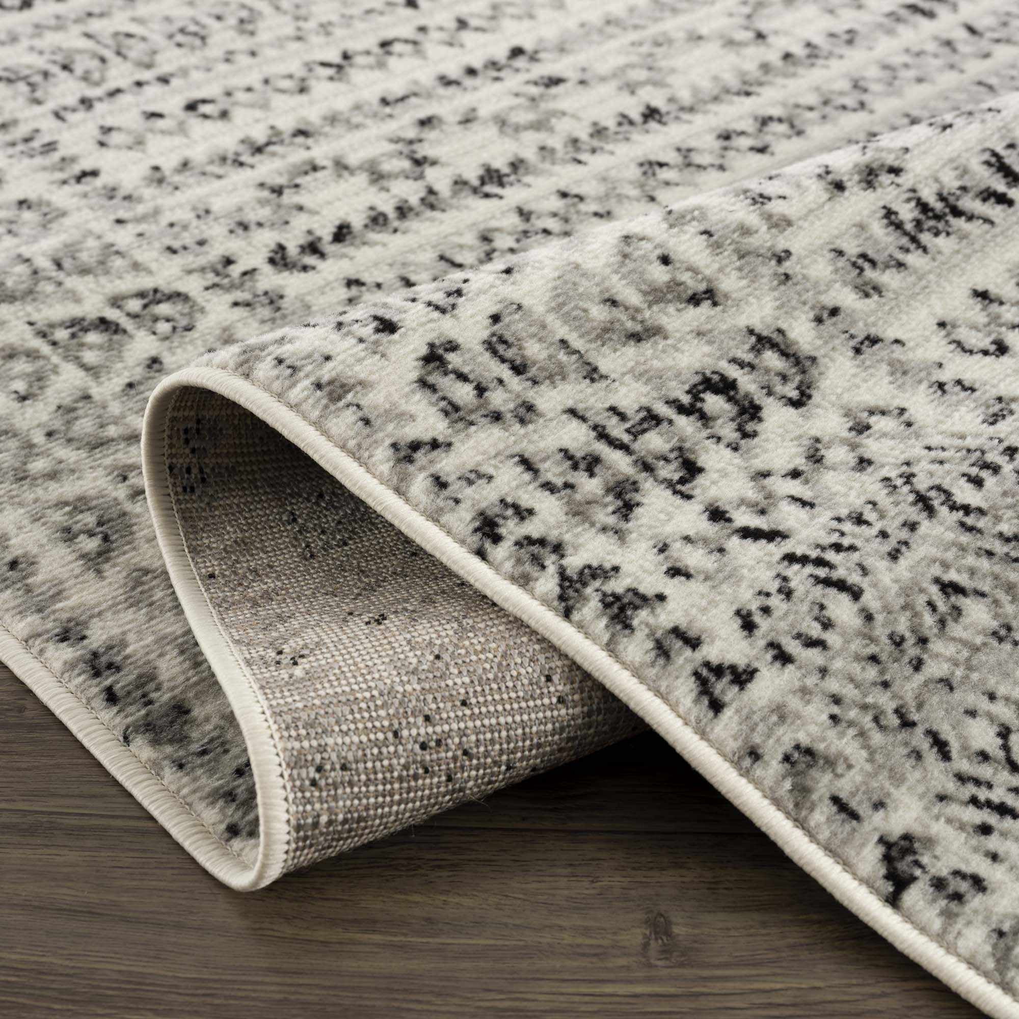 Hauteloom Greig Farmhouse Moroccan Geometric Area Rug - Boho Aztec Tribal Carpet for Living Room, Bedroom, Dining Room - Bordered - Off White, Black, Grey - 7'10" x 10' (8x10)