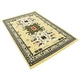 thumbnail image 2 of Unique Loom Taftan Collection Geometric Tribal Area Rug, 4 x 6 Feet, Gold/Gray, 2 of 5