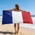 thumbnail image 7 of Diceymbol France Flag Beach Towels Oversized 55x28 In Quick Dry Sand Free Microfiber Beach Towel Soft Absorbent Large Lightweight Travel Towel For Adult Beach Pool Vacation Use, 7 of 7