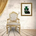 thumbnail image 3 of Fab Funky 20x24 Gold Ornate Wood Framed with Double Matting Museum Art Print Titled - Badger with Green Top Hat and Moustache, 3 of 4