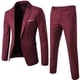 thumbnail image 1 of 1 Set Men Blazer Pants Set Solid Color Long Sleeve Slim Fit Turndown Collar Temperament One Button Pockets Suit Set Male Clothes, 1 of 4
