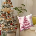 thumbnail image 4 of Christmas Pillow Covers 18x18 inch Christmas Tree Design, Soft Pink Square Cushion Cover for Sofa Chair, Living Room Holiday Decor A, 4 of 6