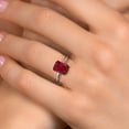 thumbnail image 4 of Gem Stone King PLAT-900 Platinum Red Created Ruby Engagement Ring for Women | 3.80 Cttw | Octagon 10X8MM | Gemstone July Birthstone | Size 8, 4 of 6