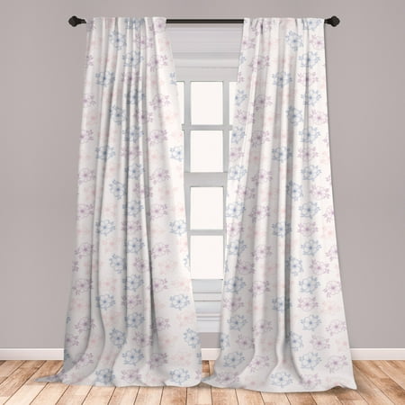 Teenage Bedding And Curtain Sets Anemone Flower Curtains 2 Panels Set, Bridal Corsage Design Garden Bedding Plants in Soft Colors, Window Drapes for Living Room Bedroom, Dried Rose Slate Blue, by Ambesonne ()