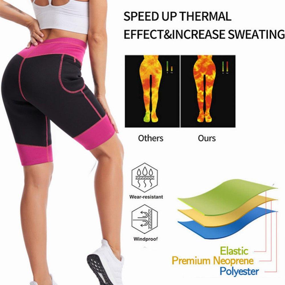 Women's Neoprene Sauna Sweat Shorts - Slimming Workout Capris - Anti-Cellulite - US