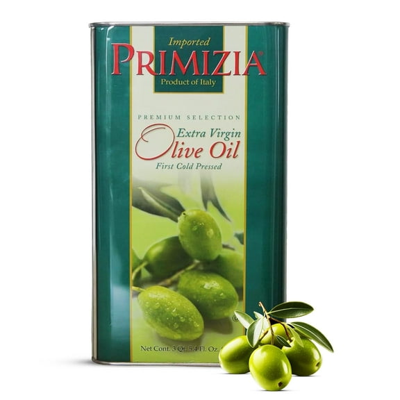 Primizia Extra Virgin Olive Oil - Cold Pressed - Unfiltered with Rich and Fruity Flavor - 3L (101 oz) Tin Can