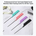 thumbnail image 3 of 1PC Professional 8.9 Inch Tail Comb Rattail Comb Stainless Steel Pintail Static And Heat Resistant Teasing Comb Lightweight Tail Comb For All Hair Types, 3 of 7