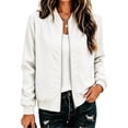 thumbnail image 5 of cocolona LightWeight Jackets for Women Solid Color Full Zip Casual Long Sleeve Lined Fall Trendy Outerwear, 5 of 7