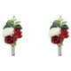 thumbnail image 1 of Billuyoard 5 piezas de flores de boda ramillete de muñeca seguro y reutilizable para hombres Boutonniere broche Artificial rojo Rojo 2Conjunto, 1 of 6