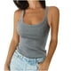 thumbnail image 2 of ICHUANYI Clearance Womens Solid Tank Tops Sleeveless U-Neck Base Shirt Summer Casual Workout Tees(Gray, M) ICHUANYI WER2023081400658, 2 of 6