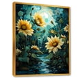 thumbnail image 2 of Designart "Detailed Sunflower Study" Sunflowers Floater Framed Wall Art Prints, 2 of 5