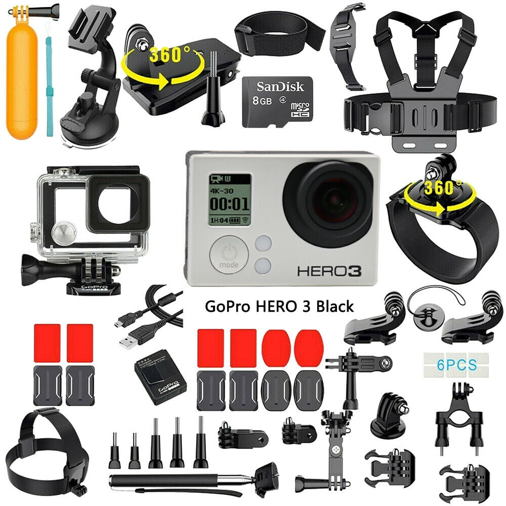 Restored GoPro HERO3 Black Edition Action Sport Camera Camcorder With 35-In-1 Action Camera Accessory Kit (Refurbished) Walmart.com