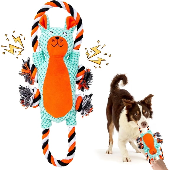 Indestructible Dog Toy For Aggressive Chewers Squeaky Dog Toy Durable Tough Chew Toy, Teeth Cleaning