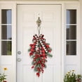 thumbnail image 6 of Christmas Wreath Wall Hanging, Front Door Wreath, Rustic DIY Artificial Flower Branch Red Berries Wreath for Home Xmas Decor Style C, 6 of 8