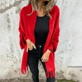 thumbnail image 2 of Women's Long Sleeve Casual Tassel Shawl Coat Fall Winter Knit Fringe Shawl Warm Coat, 2 of 2