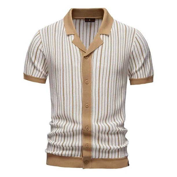 Polo informal para hombre: manga corta, diseño con solapa, poliéster-spandex, tallas S-XXL